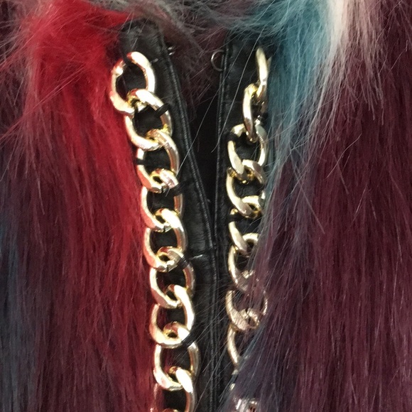 🛍️ SOLD Marciano Faux Fur MulTicolor Jacket S - Picture 4 of 5